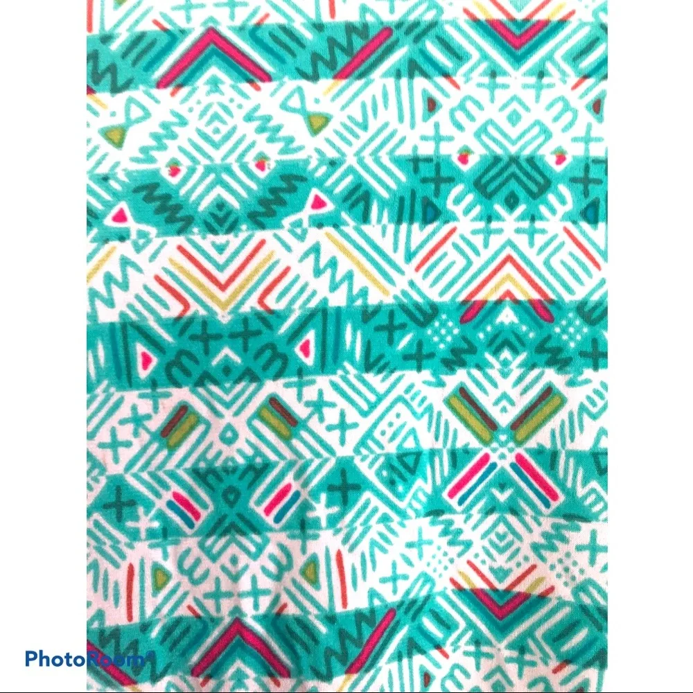 LuLaRoe Mint‎ Green Retro Aztec Patterned Girls Dress 10 - Picture 3 of 5